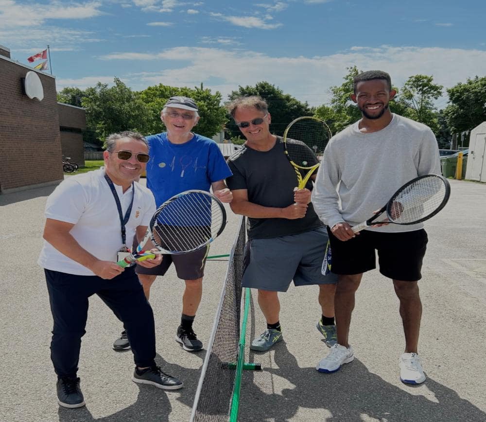 School principal, Rob Iannuzzi, with Bruce Cates, Stephen Spencer and JP Morgan