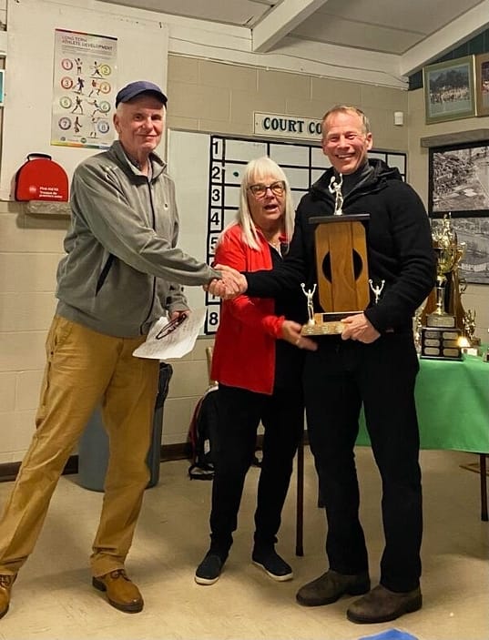 Presenting club trophies with club pro Dave Boland